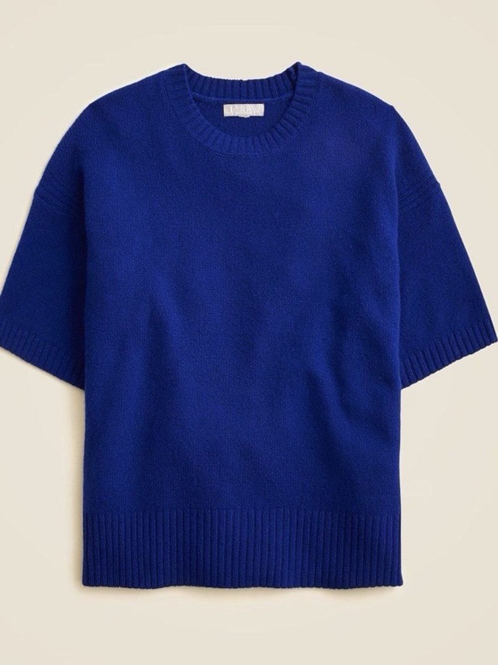 J. Crew Short-Sleeve Crewneck Sweater in Cobalt Blue - Size M